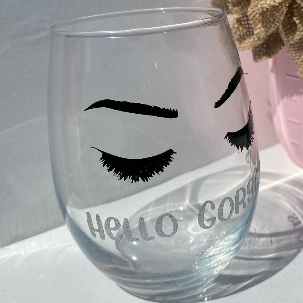 Hello Gorgeous Stemless Wine Glass - Picture 2 of 3